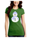 Cute Snowman With Hat and Scarf Christmas Juniors Crew Dark T-Shirt-T-Shirts Juniors Tops-TooLoud-Kiwi-Green-Juniors Fitted Small-Davson Sales