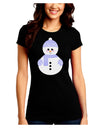 Cute Snowman With Hat and Scarf Christmas Juniors Crew Dark T-Shirt-T-Shirts Juniors Tops-TooLoud-Black-Juniors Fitted Small-Davson Sales