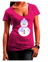 Cute Snowman With Hat and Scarf Christmas Juniors V-Neck Dark T-Shirt-Womens V-Neck T-Shirts-TooLoud-Hot-Pink-Juniors Fitted Small-Davson Sales