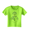 Cute Snowman With Hat and Scarf Christmas Toddler T-Shirt-Toddler T-Shirt-TooLoud-Lime-Green-2T-Davson Sales