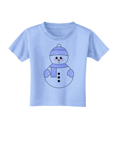 Cute Snowman With Hat and Scarf Christmas Toddler T-Shirt-Toddler T-Shirt-TooLoud-Aquatic-Blue-2T-Davson Sales