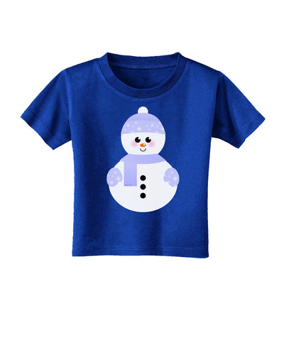 Cute Snowman With Hat and Scarf Christmas Toddler T-Shirt Dark-Toddler T-Shirt-TooLoud-Red-2T-Davson Sales