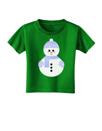 Cute Snowman With Hat and Scarf Christmas Toddler T-Shirt Dark-Toddler T-Shirt-TooLoud-Royal-Blue-2T-Davson Sales