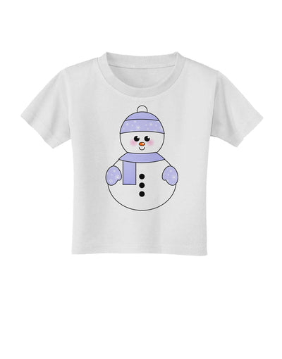 Cute Snowman With Hat and Scarf Christmas Toddler T-Shirt-Toddler T-Shirt-TooLoud-White-2T-Davson Sales