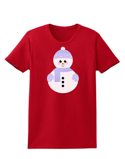 Cute Snowman With Hat and Scarf Christmas Womens Dark T-Shirt-TooLoud-Red-X-Small-Davson Sales