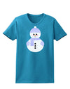 Cute Snowman With Hat and Scarf Christmas Womens Dark T-Shirt-TooLoud-Turquoise-X-Small-Davson Sales