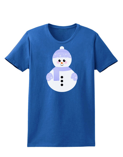 Cute Snowman With Hat and Scarf Christmas Womens Dark T-Shirt-TooLoud-Royal-Blue-X-Small-Davson Sales