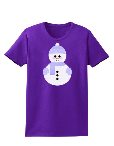 Cute Snowman With Hat and Scarf Christmas Womens Dark T-Shirt-TooLoud-Purple-X-Small-Davson Sales