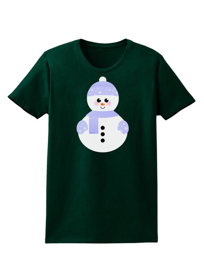 Cute Snowman With Hat and Scarf Christmas Womens Dark T-Shirt-TooLoud-Forest-Green-Small-Davson Sales