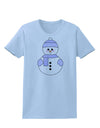 Cute Snowman With Hat and Scarf Christmas Womens T-Shirt-Womens T-Shirt-TooLoud-Light-Blue-X-Small-Davson Sales