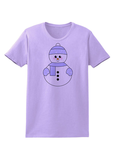 Cute Snowman With Hat and Scarf Christmas Womens T-Shirt-Womens T-Shirt-TooLoud-Lavender-X-Small-Davson Sales