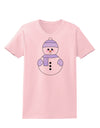 Cute Snowman With Hat and Scarf Christmas Womens T-Shirt-Womens T-Shirt-TooLoud-PalePink-X-Small-Davson Sales