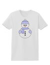 Cute Snowman With Hat and Scarf Christmas Womens T-Shirt-Womens T-Shirt-TooLoud-White-X-Small-Davson Sales