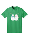 Cute Snowman and Snowwoman Couple Adult Dark T-Shirt by TooLoud-Mens T-Shirt-TooLoud-Kelly-Green-Small-Davson Sales