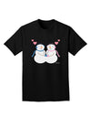 Cute Snowman and Snowwoman Couple Adult Dark T-Shirt by TooLoud-Mens T-Shirt-TooLoud-Black-Small-Davson Sales