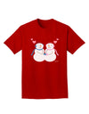 Cute Snowman and Snowwoman Couple Adult Dark T-Shirt by TooLoud-Mens T-Shirt-TooLoud-Red-Small-Davson Sales