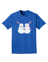 Cute Snowman and Snowwoman Couple Adult Dark T-Shirt by TooLoud-Mens T-Shirt-TooLoud-Royal-Blue-Small-Davson Sales