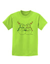 Cute Snowman and Snowwoman Couple Childrens T-Shirt by TooLoud-Childrens T-Shirt-TooLoud-Lime-Green-X-Small-Davson Sales