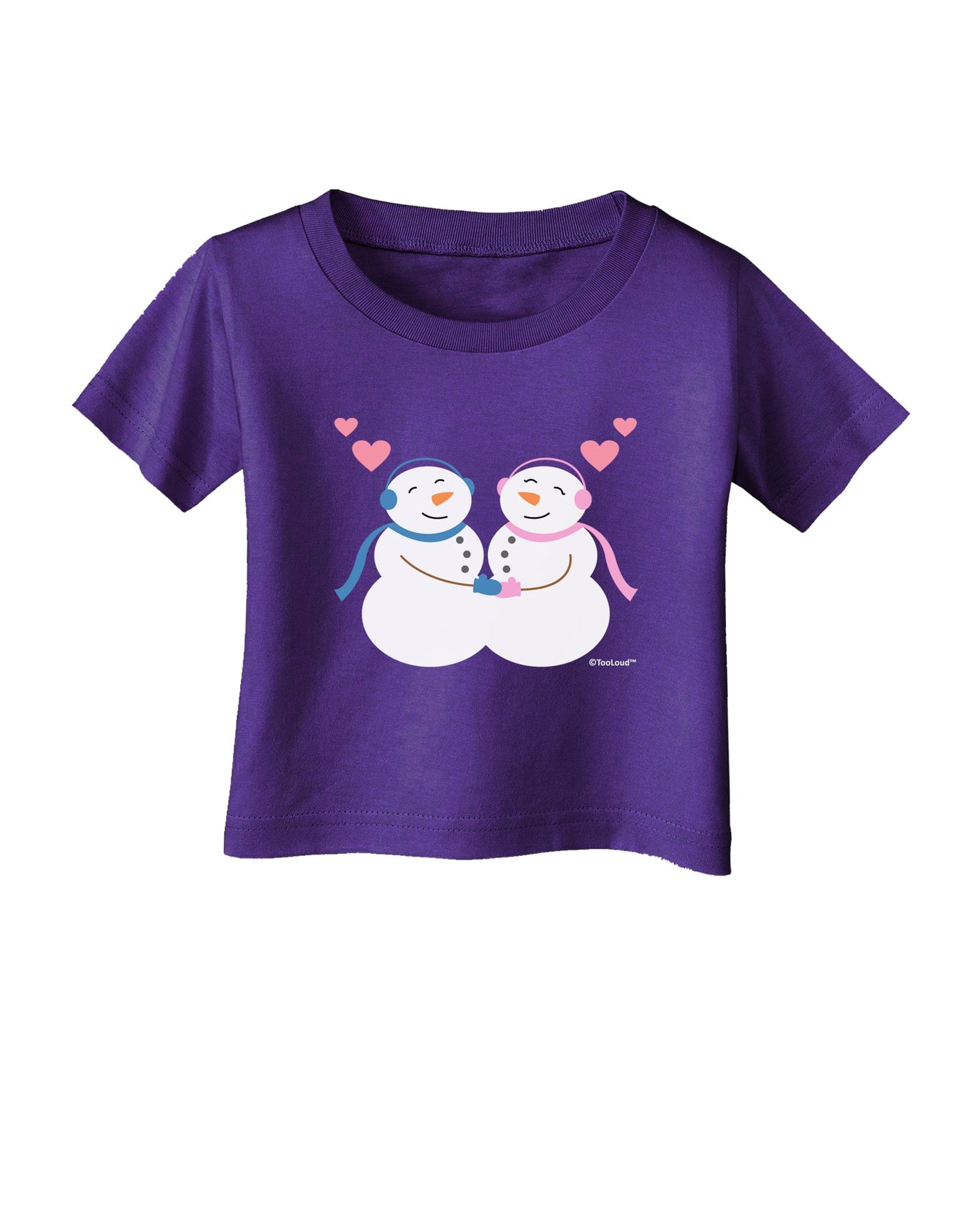 Cute Snowman and Snowwoman Couple Infant T-Shirt Dark by TooLoud-Infant T-Shirt-TooLoud-Purple-06-Months-Davson Sales