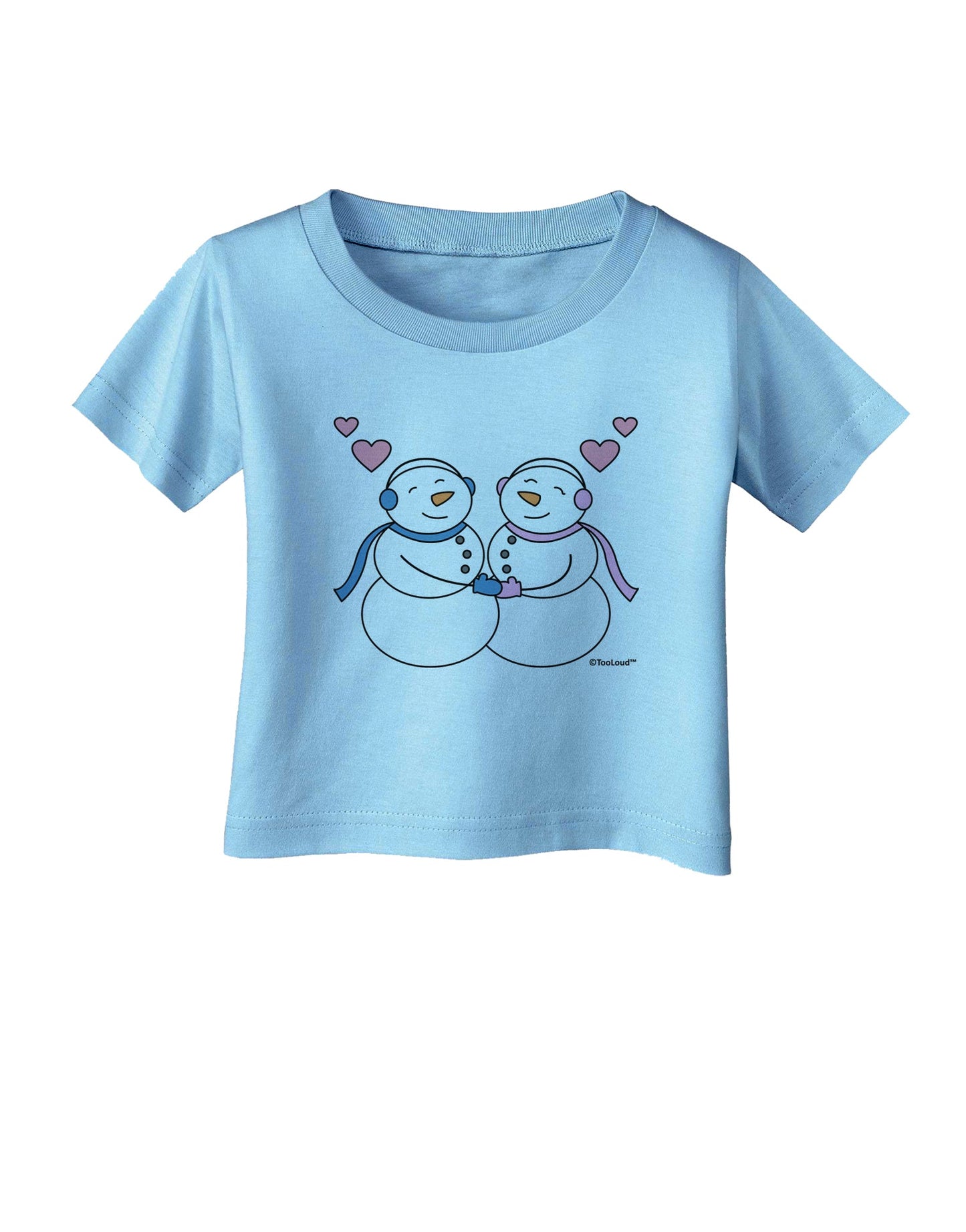 Cute Snowman and Snowwoman Couple Infant T-Shirt by TooLoud-Infant T-Shirt-TooLoud-Aquatic-Blue-06-Months-Davson Sales