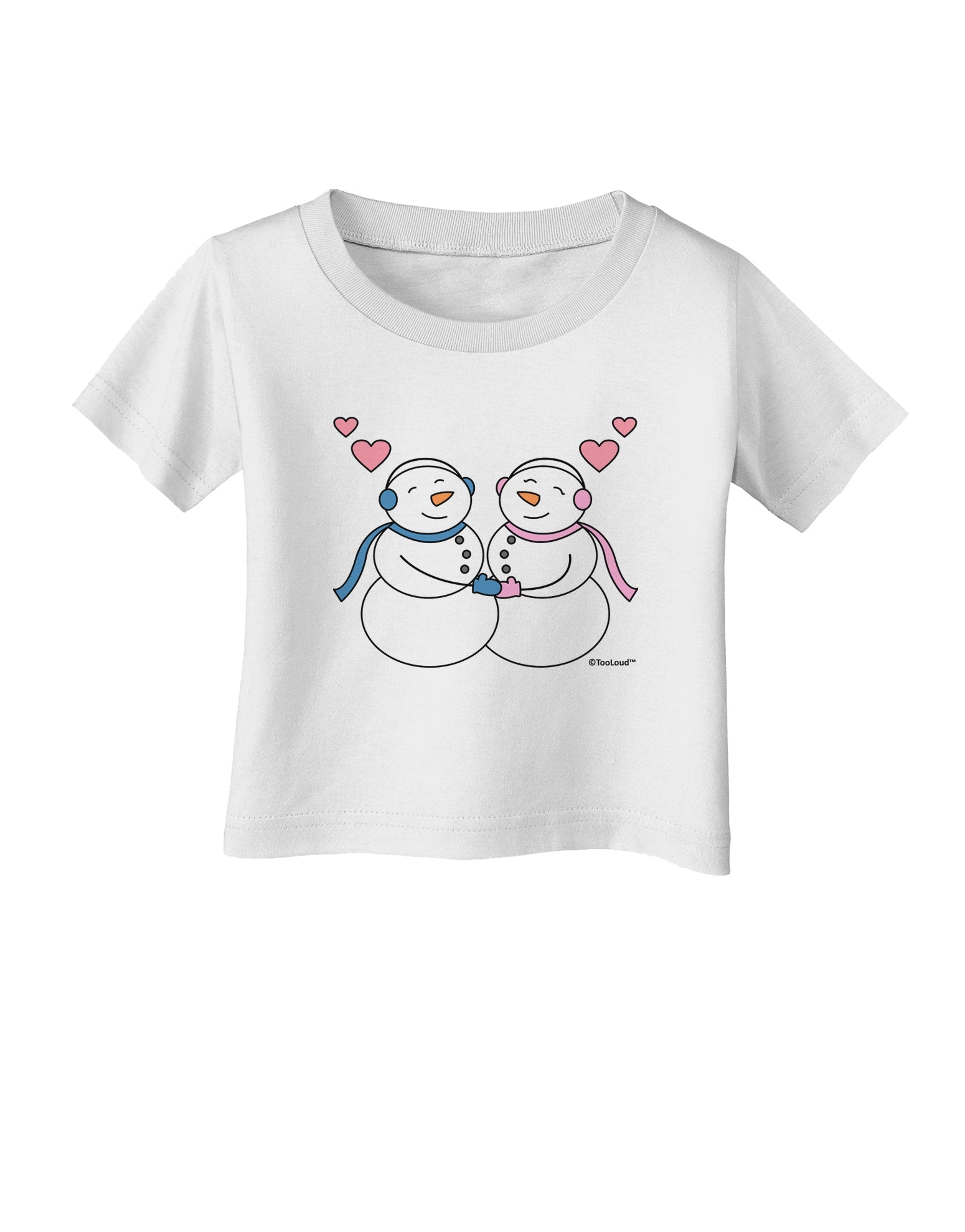 Cute Snowman and Snowwoman Couple Infant T-Shirt by TooLoud-Infant T-Shirt-TooLoud-White-06-Months-Davson Sales