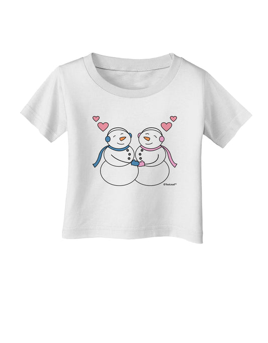 Cute Snowman and Snowwoman Couple Infant T-Shirt by TooLoud-Infant T-Shirt-TooLoud-White-06-Months-Davson Sales