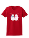 Cute Snowman and Snowwoman Couple Womens Dark T-Shirt by TooLoud-Womens T-Shirt-TooLoud-Red-X-Small-Davson Sales