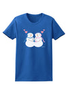 Cute Snowman and Snowwoman Couple Womens Dark T-Shirt by TooLoud-Womens T-Shirt-TooLoud-Royal-Blue-X-Small-Davson Sales