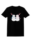 Cute Snowman and Snowwoman Couple Womens Dark T-Shirt by TooLoud-Womens T-Shirt-TooLoud-Black-X-Small-Davson Sales