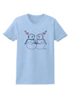 Cute Snowman and Snowwoman Couple Womens T-Shirt by TooLoud-Womens T-Shirt-TooLoud-Light-Blue-X-Small-Davson Sales