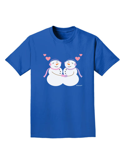 Cute Snowwoman Couple Adult Dark T-Shirt by TooLoud-Mens T-Shirt-TooLoud-Royal-Blue-Small-Davson Sales