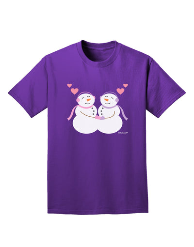 Cute Snowwoman Couple Adult Dark T-Shirt by TooLoud-Mens T-Shirt-TooLoud-Purple-Small-Davson Sales