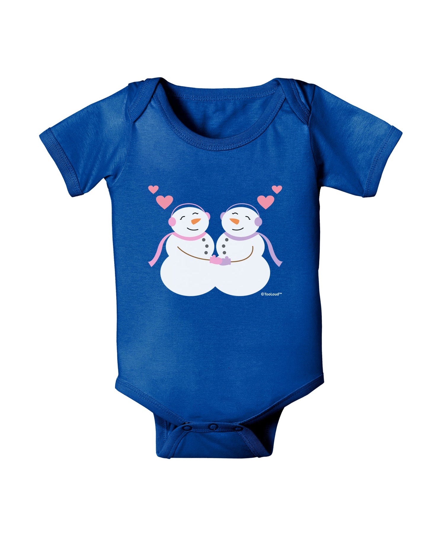 Cute Snowwoman Couple Baby Romper Bodysuit Dark by TooLoud-Baby Romper-TooLoud-Royal-Blue-06-Months-Davson Sales