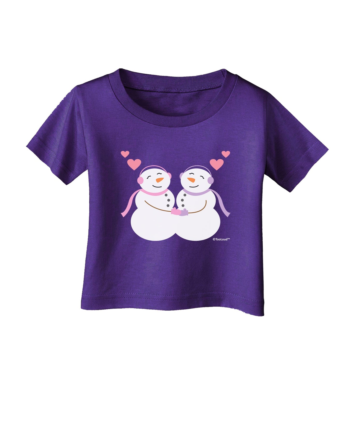 Cute Snowwoman Couple Infant T-Shirt Dark by TooLoud-Infant T-Shirt-TooLoud-Purple-06-Months-Davson Sales