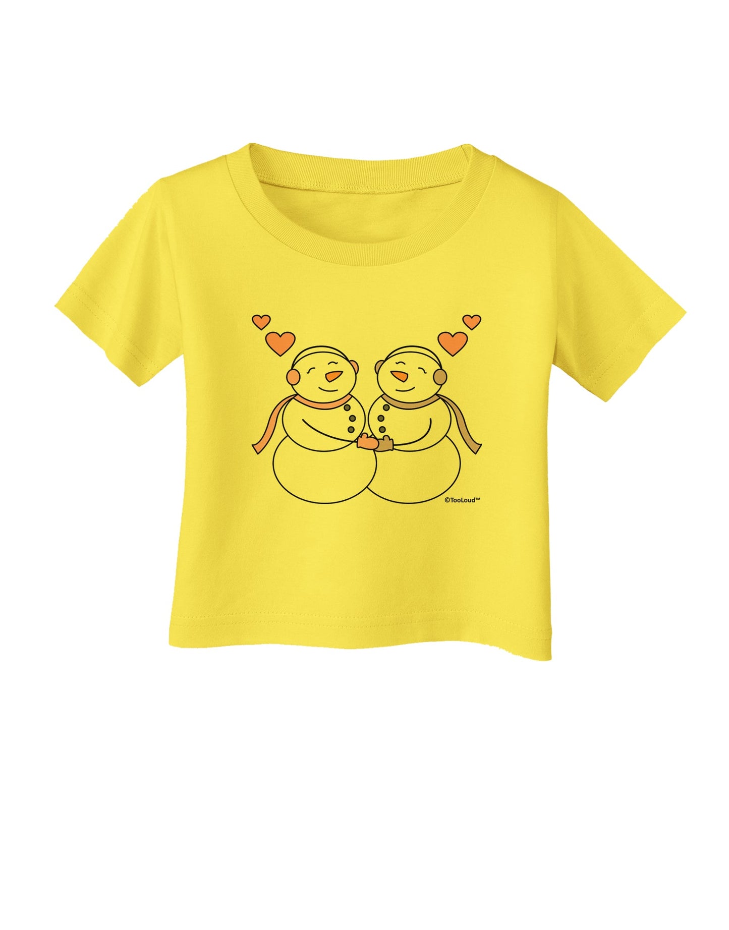Cute Snowwoman Couple Infant T-Shirt by TooLoud-Infant T-Shirt-TooLoud-Yellow-06-Months-Davson Sales