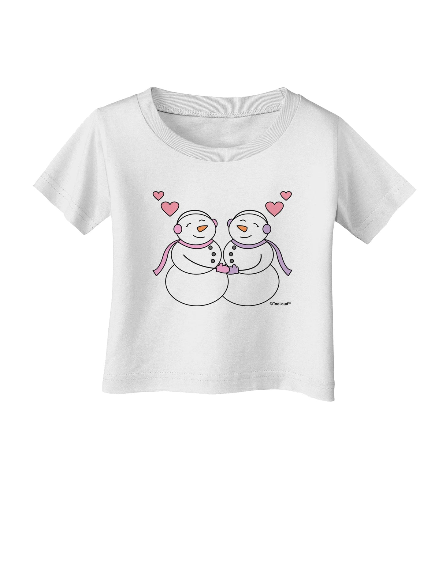 Cute Snowwoman Couple Infant T-Shirt by TooLoud-Infant T-Shirt-TooLoud-White-06-Months-Davson Sales