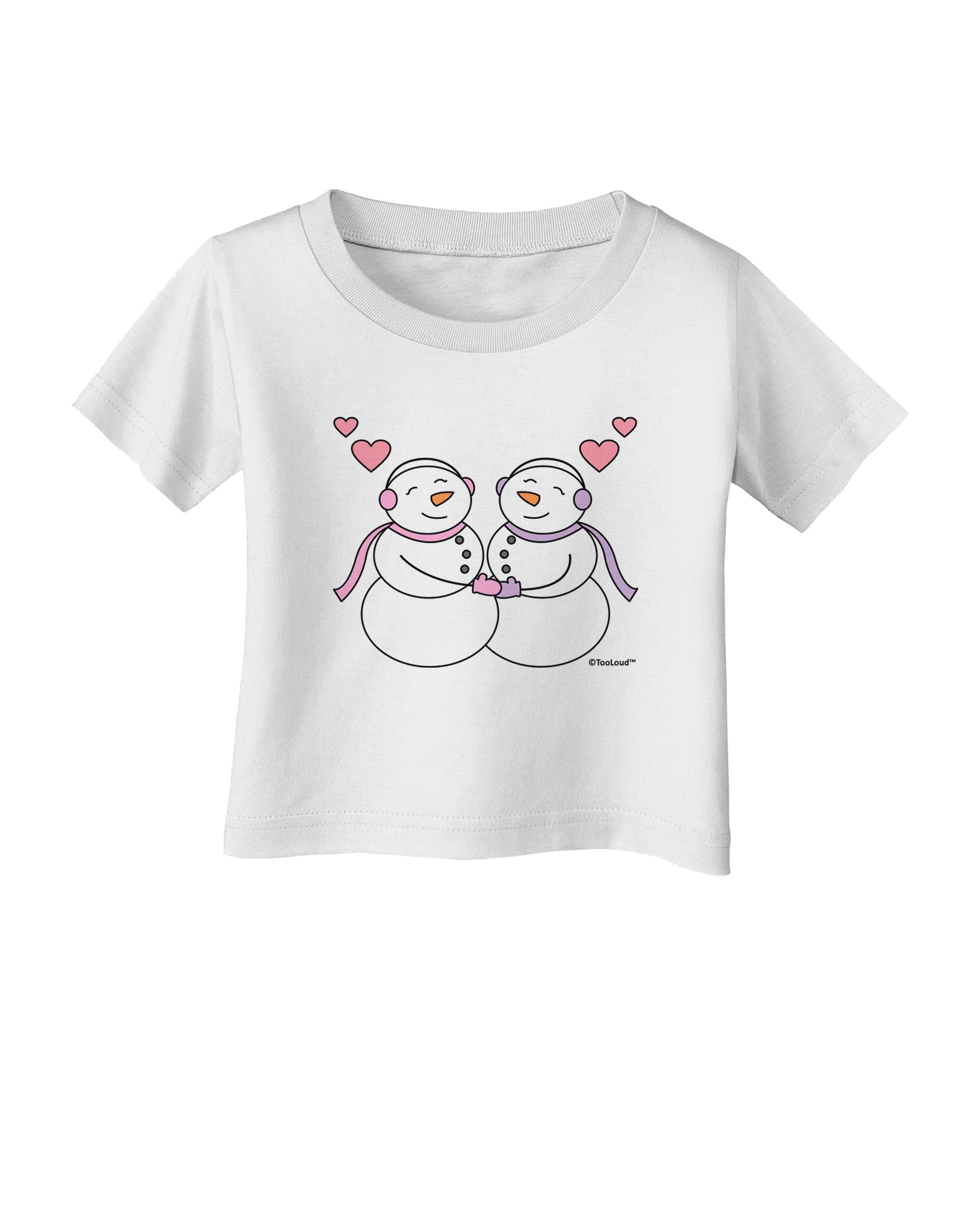 Cute Snowwoman Couple Infant T-Shirt by TooLoud-Infant T-Shirt-TooLoud-White-06-Months-Davson Sales