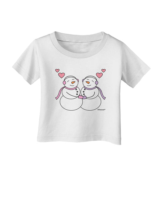 Cute Snowwoman Couple Infant T-Shirt by TooLoud-Infant T-Shirt-TooLoud-White-06-Months-Davson Sales