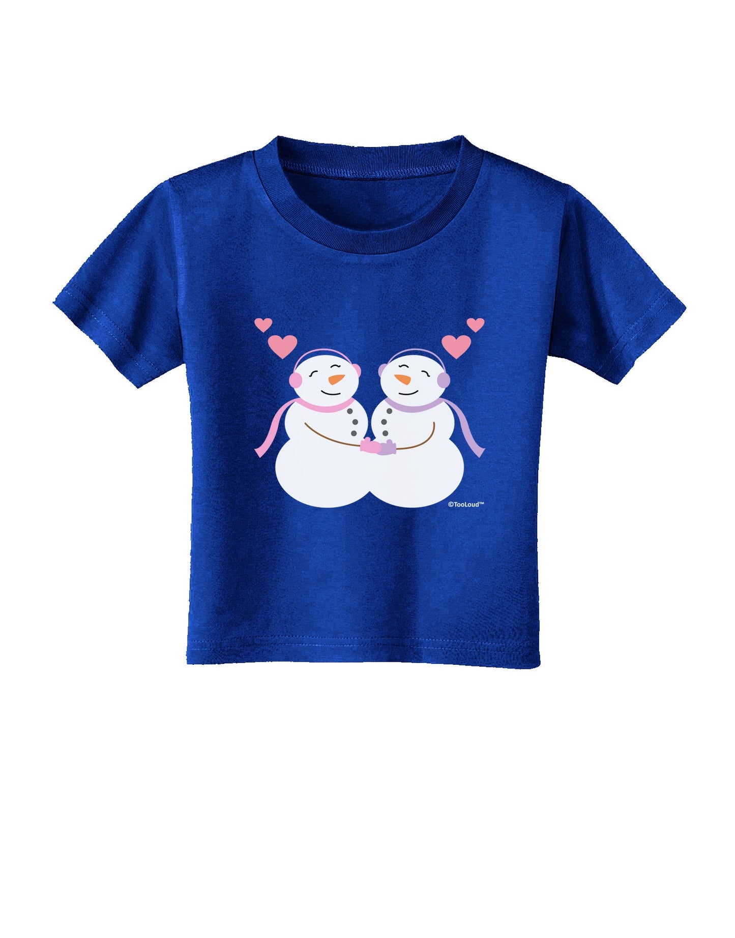 Cute Snowwoman Couple Toddler T-Shirt Dark by TooLoud-Toddler T-Shirt-TooLoud-Red-2T-Davson Sales