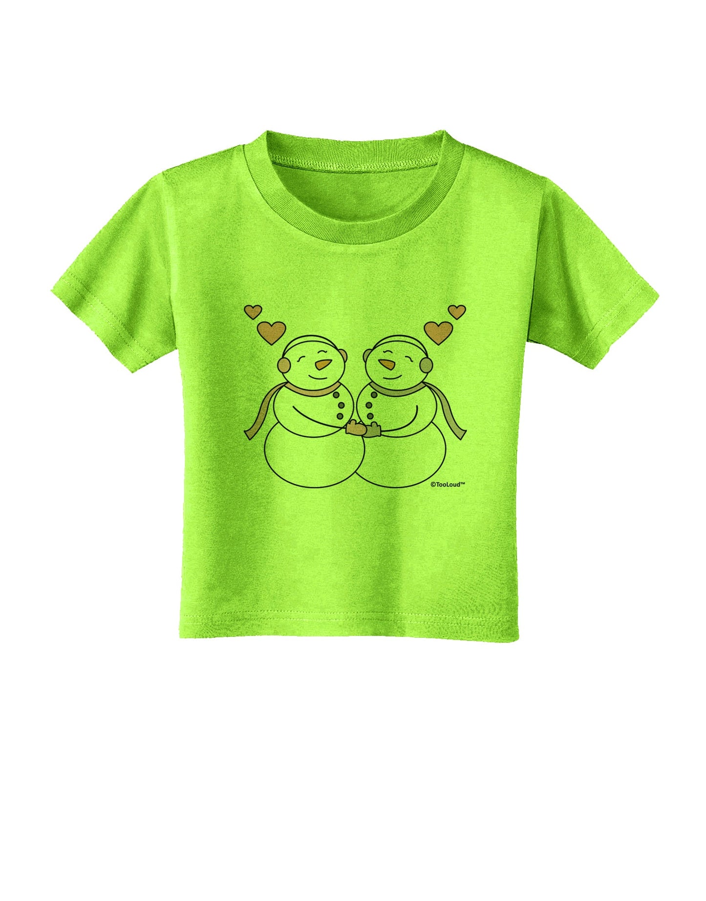 Cute Snowwoman Couple Toddler T-Shirt by TooLoud-Toddler T-Shirt-TooLoud-Lime-Green-2T-Davson Sales