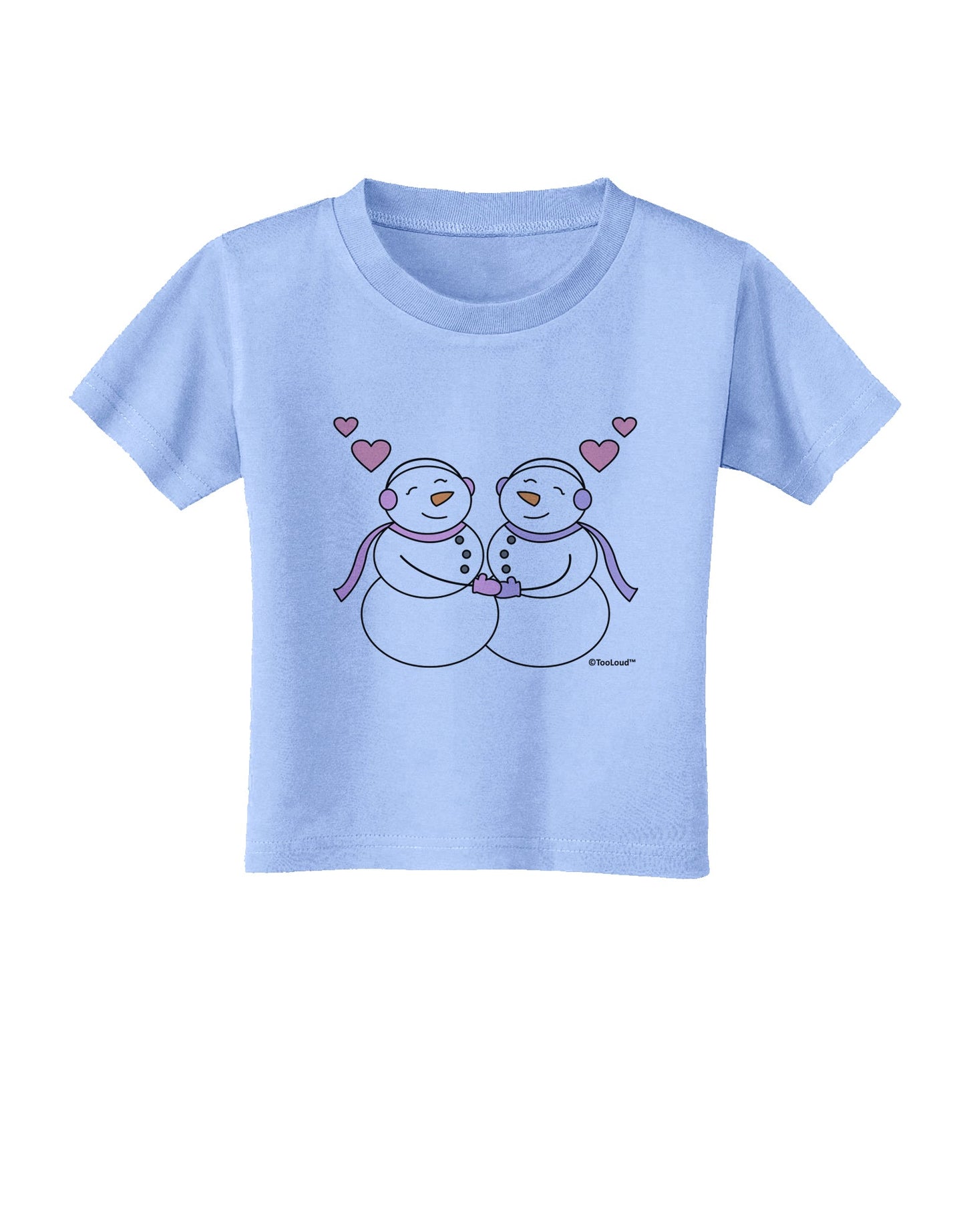 Cute Snowwoman Couple Toddler T-Shirt by TooLoud-Toddler T-Shirt-TooLoud-Aquatic-Blue-2T-Davson Sales