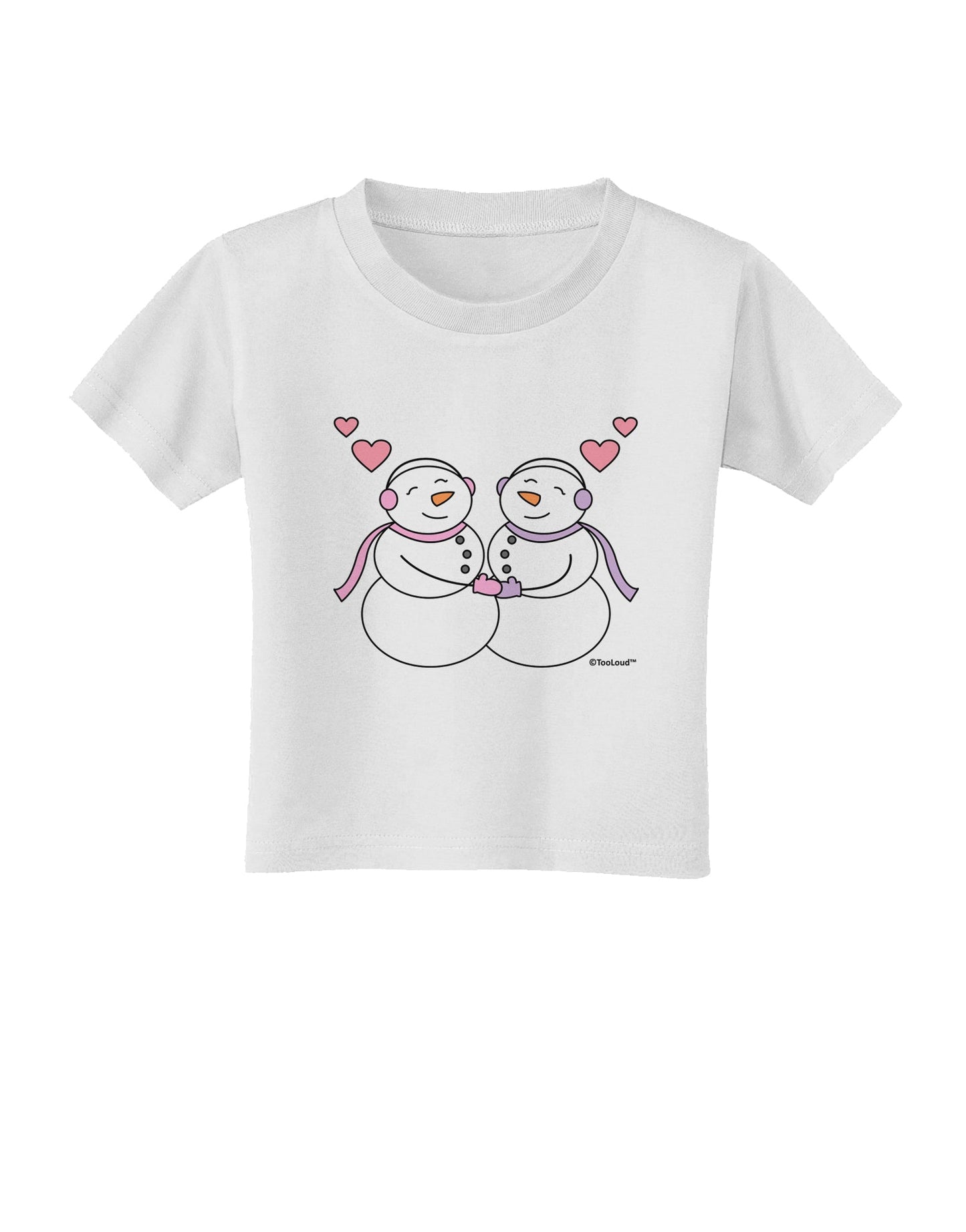 Cute Snowwoman Couple Toddler T-Shirt by TooLoud-Toddler T-Shirt-TooLoud-White-2T-Davson Sales