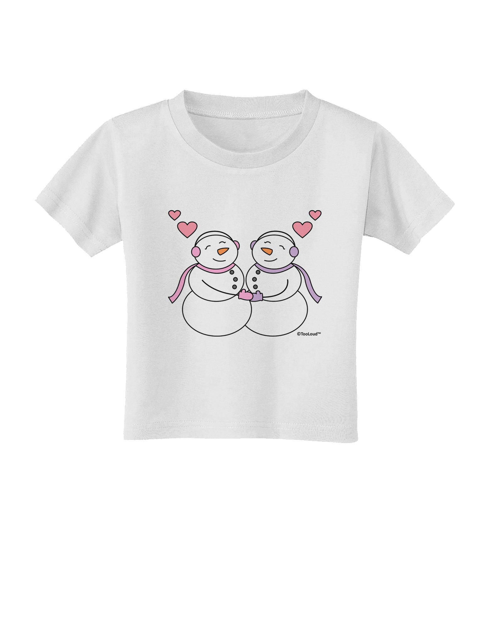 Cute Snowwoman Couple Toddler T-Shirt by TooLoud-Toddler T-Shirt-TooLoud-White-2T-Davson Sales
