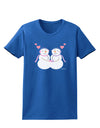 Cute Snowwoman Couple Womens Dark T-Shirt by TooLoud-Womens T-Shirt-TooLoud-Royal-Blue-X-Small-Davson Sales