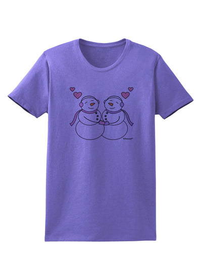 Cute Snowwoman Couple Womens T-Shirt by TooLoud-Womens T-Shirt-TooLoud-Violet-X-Small-Davson Sales