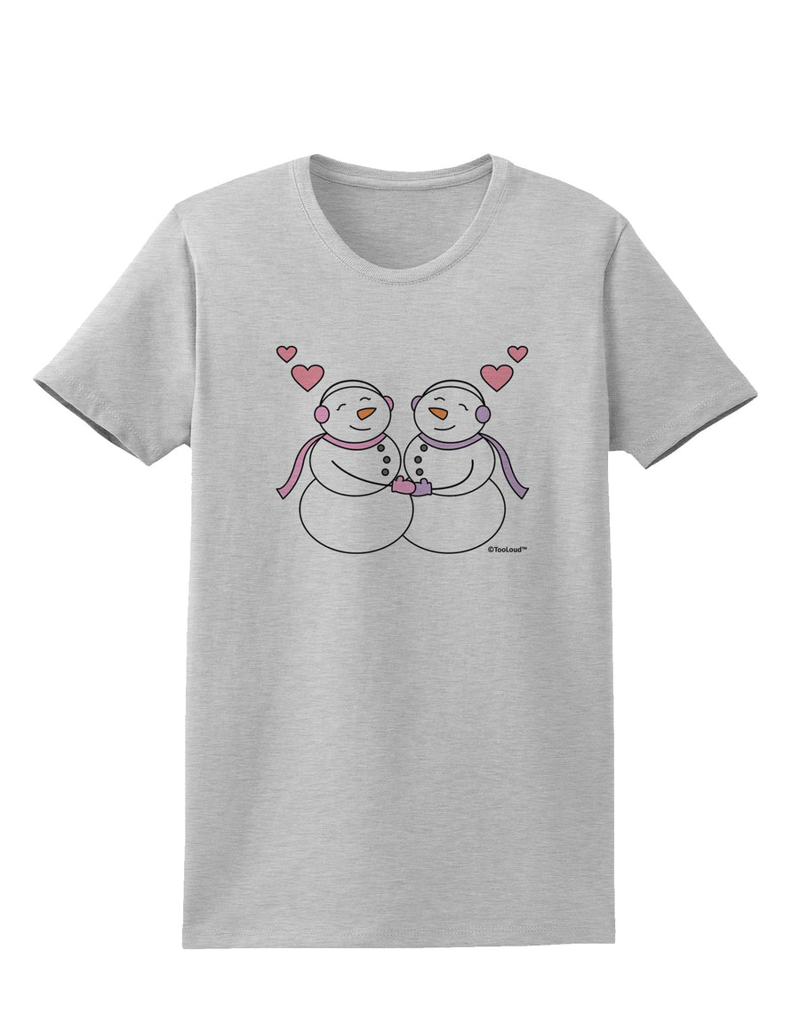 Cute Snowwoman Couple Womens T-Shirt by TooLoud-Womens T-Shirt-TooLoud-White-X-Small-Davson Sales