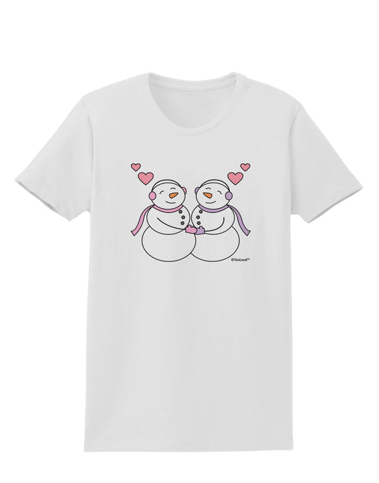 Cute Snowwoman Couple Womens T-Shirt by TooLoud-Womens T-Shirt-TooLoud-White-X-Small-Davson Sales