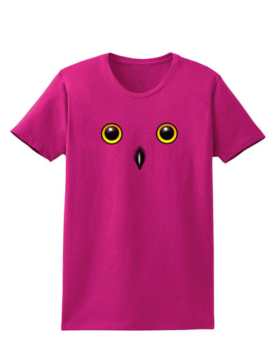 Cute Snowy Owl Face Womens Dark T-Shirt-TooLoud-Hot-Pink-Small-Davson Sales