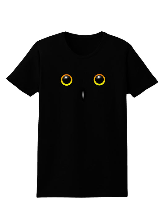 Cute Snowy Owl Face Womens Dark T-Shirt-TooLoud-Black-X-Small-Davson Sales