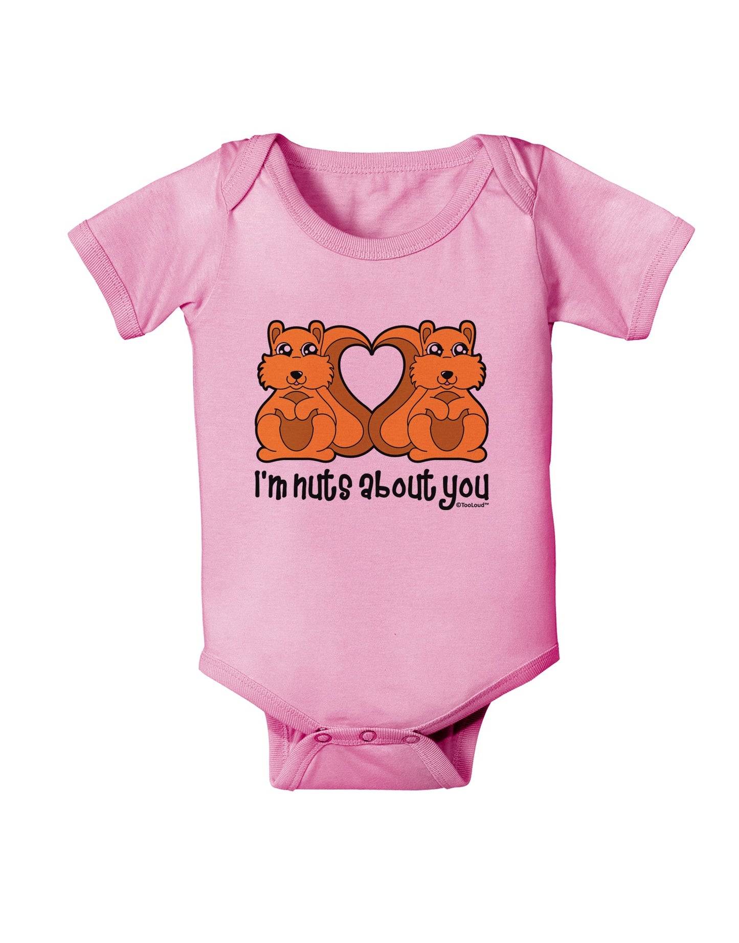 Cute Squirrels - I'm Nuts About You Baby Romper Bodysuit by TooLoud-Baby Romper-TooLoud-Light-Pink-06-Months-Davson Sales